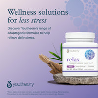 Thumbnail for Youtheory Relax Magnesium Powder - Vegan Stress Relief Supplement with L-Theanine & GABA* - Supports Relaxation* - Dairy, Soy & Gluten Free - Berry, 4.4 oz