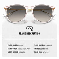 Thumbnail for Ray-Ban RB4171 Erika Classic Phantos Shape Sunglasses for Men and Women- Timeless Classic Sun Glasses with Modern Elegance - Premium UV Protection - Designer Men's and Women's Sunglasses