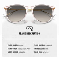 Thumbnail for Ray-Ban RB4171 ERIKA CLASSIC Phantos Shaped Non-Polarized Sunglasses for Women – Includes Official RAYBAN Eyewear Kit – Ideal Formal & Casual Wear Sunglasses – Grey Lens