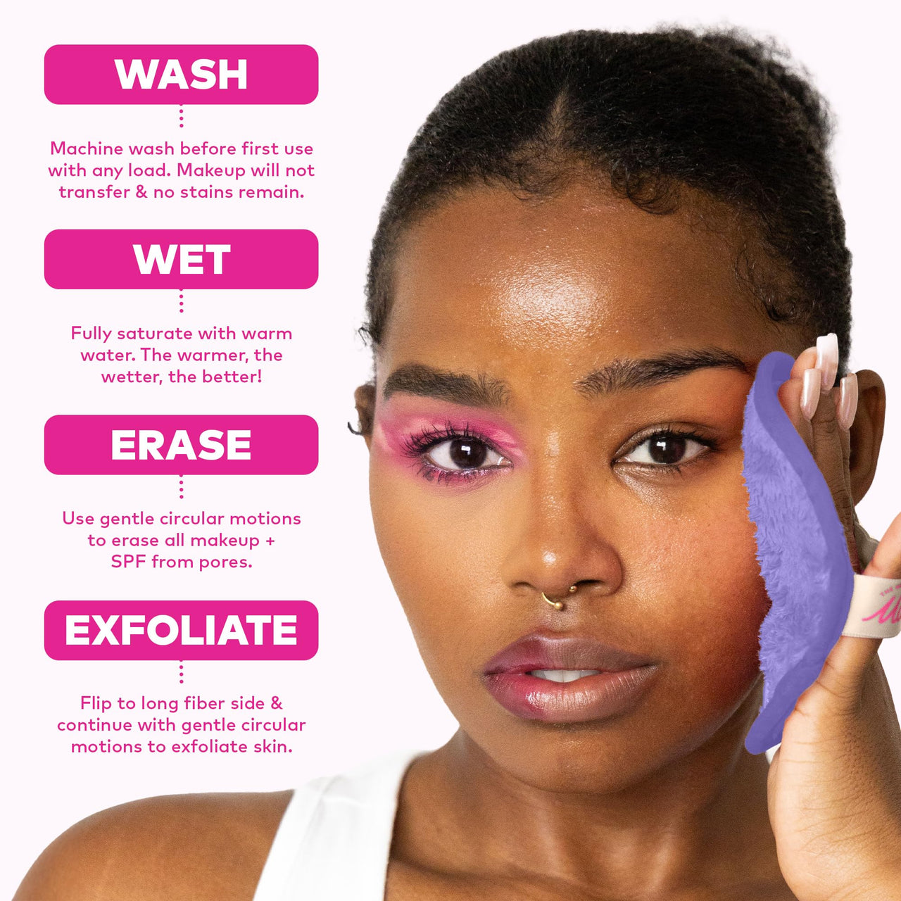 The Original MakeUp Eraser 7-Day Set, Erase All Makeup with Just Water, Including Waterproof Mascara, Eyeliner, Foundation, Lipstick, Sunscreen, and More! Dewy Glow, 7ct.