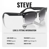 Thumbnail for Ray-Ban RB4487 STEVE Square Shape Sunglasses With Eyewear Kit Bundle - High Bridge Fit - Casual Wear Square Sunglasses