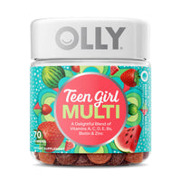 Thumbnail for Olly Teen Girl Multi Gummy, Healthy Skin and Immune Support, 15 Essential Vitamins, Biotin, Zinc, Calcium, Chewable Multivitamin, Berry Melon, 35 Day Supply, 70 Count