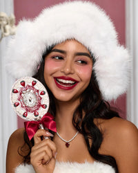 Thumbnail for Flower Knows Strawberry Cupid Hand Mirror,Vintage Handheld Mirror,Fancy & Pretty Princess Mirror with Long Handle,Gift for Girls & Women(Red Velvet)