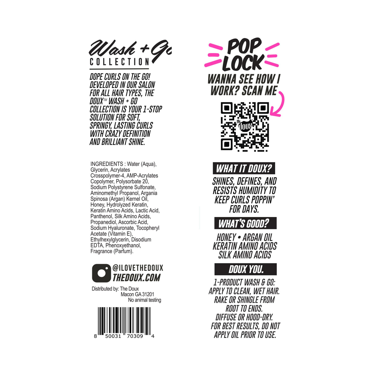 The Doux POP LOCK 5-Day Curl Forming Glaze for Natural Hair – Anti-Humidity Gel with Honey & Argan Oil – Curly Hair Styling Gel for Shine, Frizz Control, and Long-Lasting Curl Definition