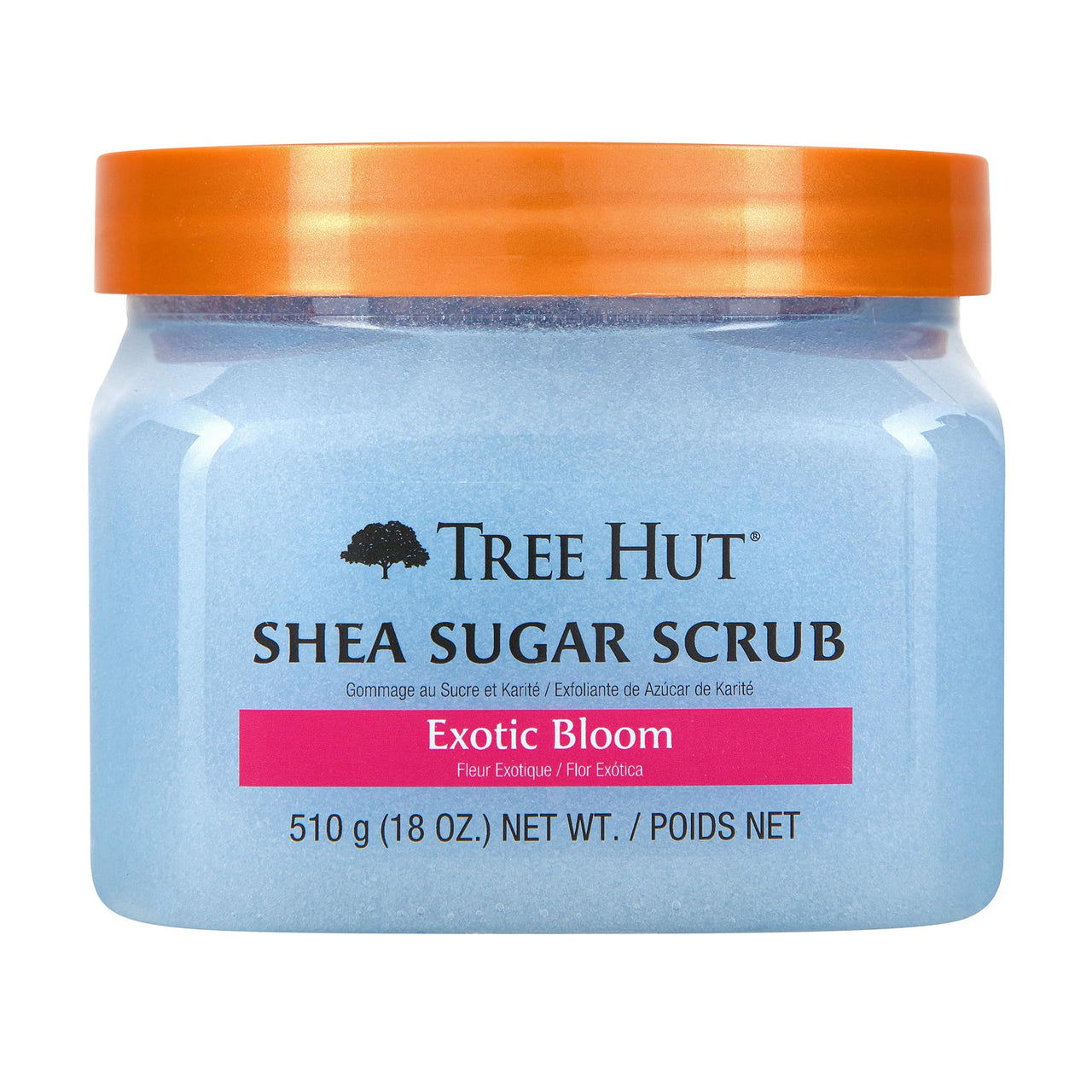 Tree Hut Exotic Bloom Shea Sugar Scrub | Exfoliating Body Scrub Removes Dead, Dry Skin for a Soft & Hydrated Feel | Nourishing Essential Body Care | 18 fl oz.