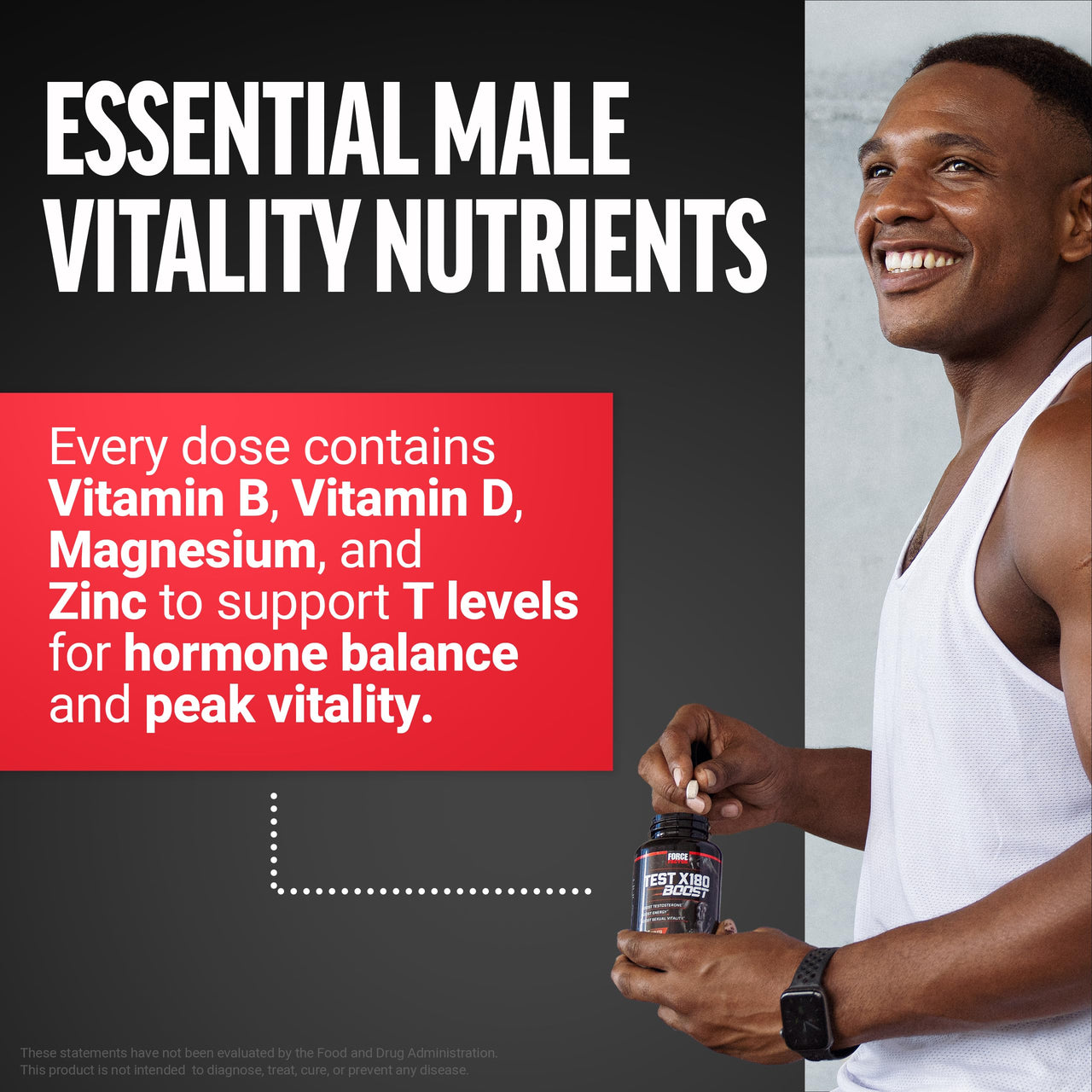 Force Factor Test X180 Boost, 9-in-1 T Support for Men with D-Aspartic Acid, Boron, Fenugreek, Tribulus Terrestris & zumXR to Help Boost Energy, Vitality & Performance, 120 Tablets