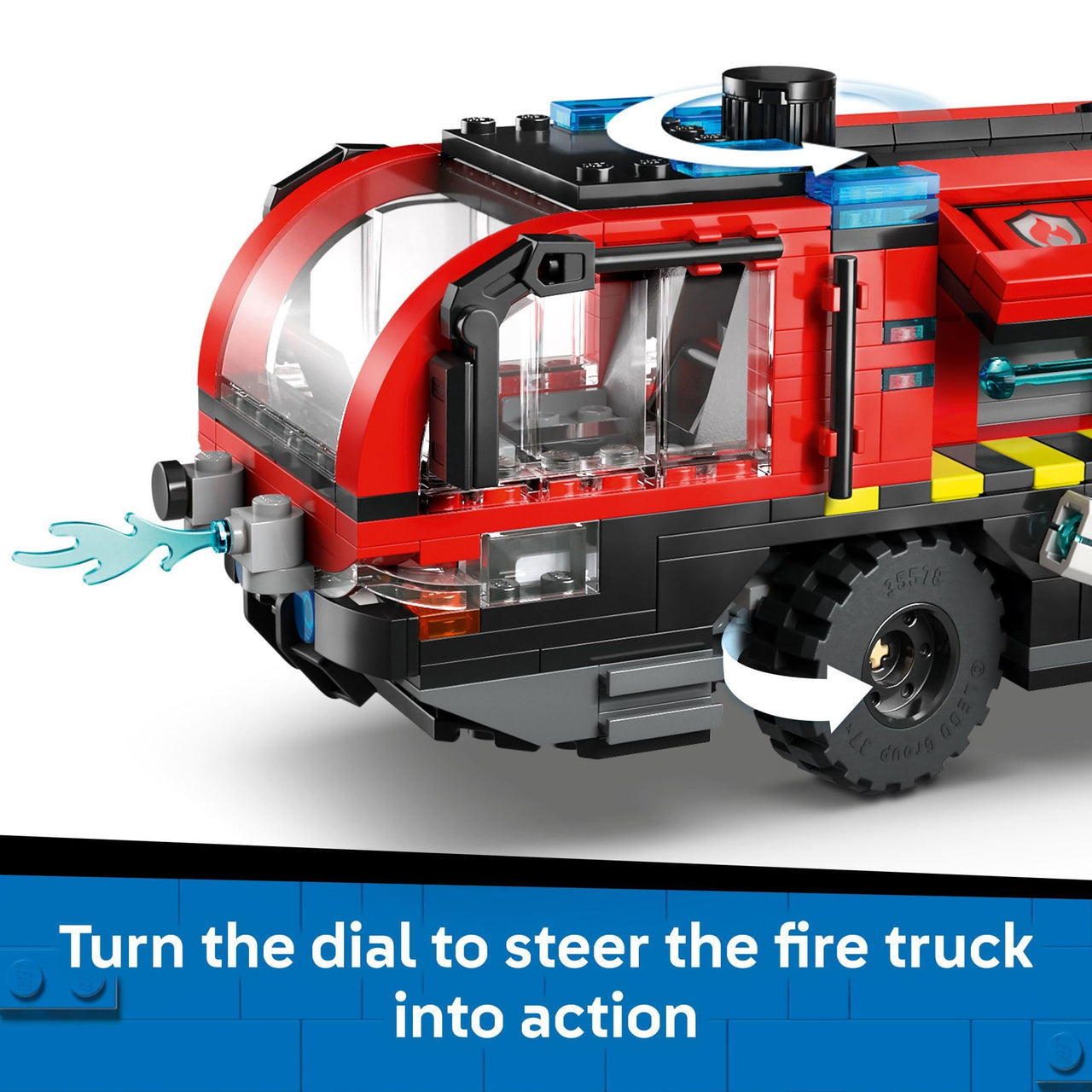 LEGO City Airport Fire Truck Kids Building Toy - Pretend Play Emergency Vehicle for Boys & Girls, Ages 7+ - Fire Engine Toy W/ 4 Firefighter Minifigures - Gift Idea for Birthdays - 60499