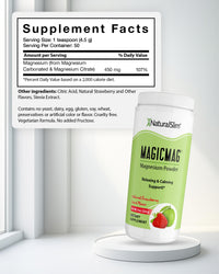Thumbnail for NaturalSlim MagicMag Magnesium Citrate Powder Drink for Relaxation, Stress, Constipation, Better Rest & Digestive Health, Magnesium Supplement for Women and Men, Strawberry & Lime Flavored 8oz