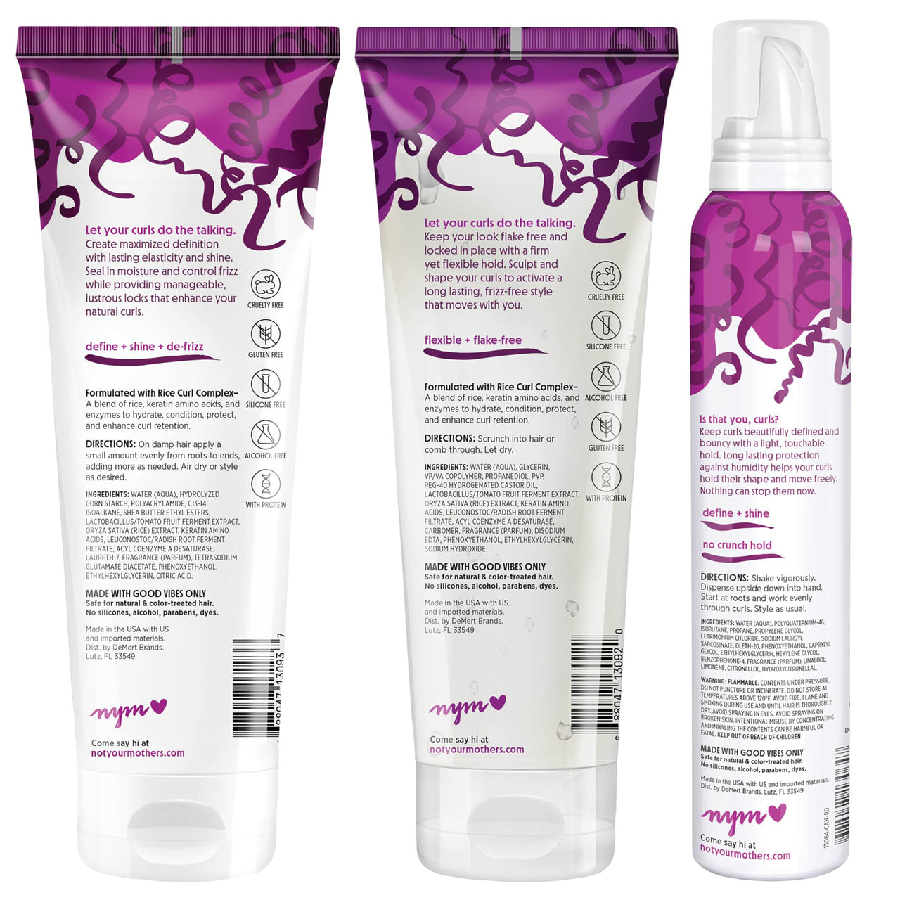 Not Your Mother's Curl Talk Kit, 9.7 fl.oz Defining Cream, 9.7 fl.oz Frizz Control Styling Gel & 7 oz Activating Mousse