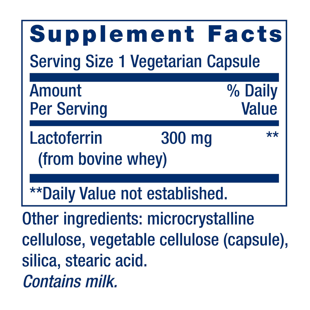 Life Extension Lactoferrin Caps, Healthy Immune Response, GI Support, Vision Health, Gluten-Free, Non-GMO, 1-Daily, Vegetarian, 60 Capsules