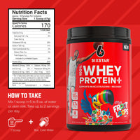 Thumbnail for Six Star Whey Protein Powder Plus - Muscle Building & Recovery Formula with Whey Isolate Powder, BCAAs, 30g Protein, Immune Support - Post-Workout Supplement - Kellogg’s Froot Loops Flavor, 1.8 lbs