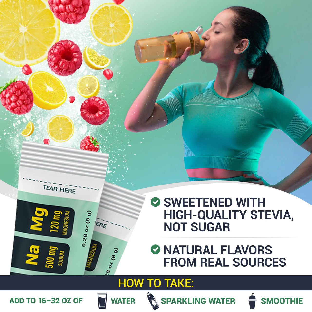 Dr. Berg Sports Hydration Electrolytes Powder w/More Salt (Pink Himalayan) - 30 Keto Electrolytes Powder Packets w/a Delicious Salty Raspberry & Lemon Flavor - Includes 1,000mg of Potassium