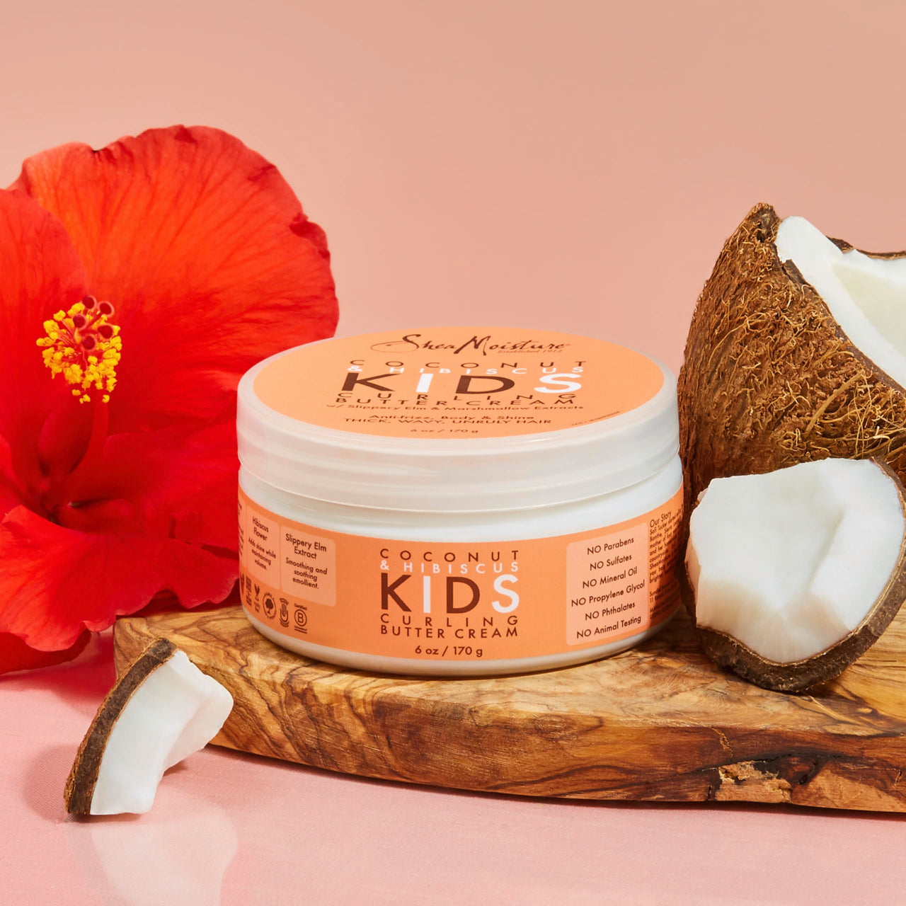 SheaMoisture Kids Curl Cream for Curl Definition, Coconut & Hibiscus Styling Cream to Moisturize & Detangle, 6 oz