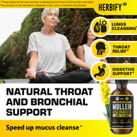 Thumbnail for HERBIFY Mullein Drops - Lung Cleanse - Leaf Extract - Powerful Mullein for Immune Support,Detox & Respiratory Support - Made in USA - Lung Cleanse for Smokers - 4 Oz