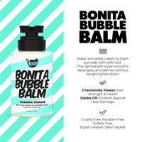 Thumbnail for Bonita Bubble Balm Foaming Pomade – Cream to Foam Styling Pomade for Curly Hair, Wavy Hair & Natural Styles – Lightweight Hair Mousse Alternative with Shine, Frizz Control & Definition, 8oz