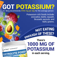 Thumbnail for Dr. Berg Zero Sugar Hydration Keto Electrolyte Powder - Enhanced w/ 1000 mg of Potassium & Real Pink Himalayan Salt (NOT Table Salt) - Strawberry & Lemonade Hydration Drink Supplement - 50 Servings