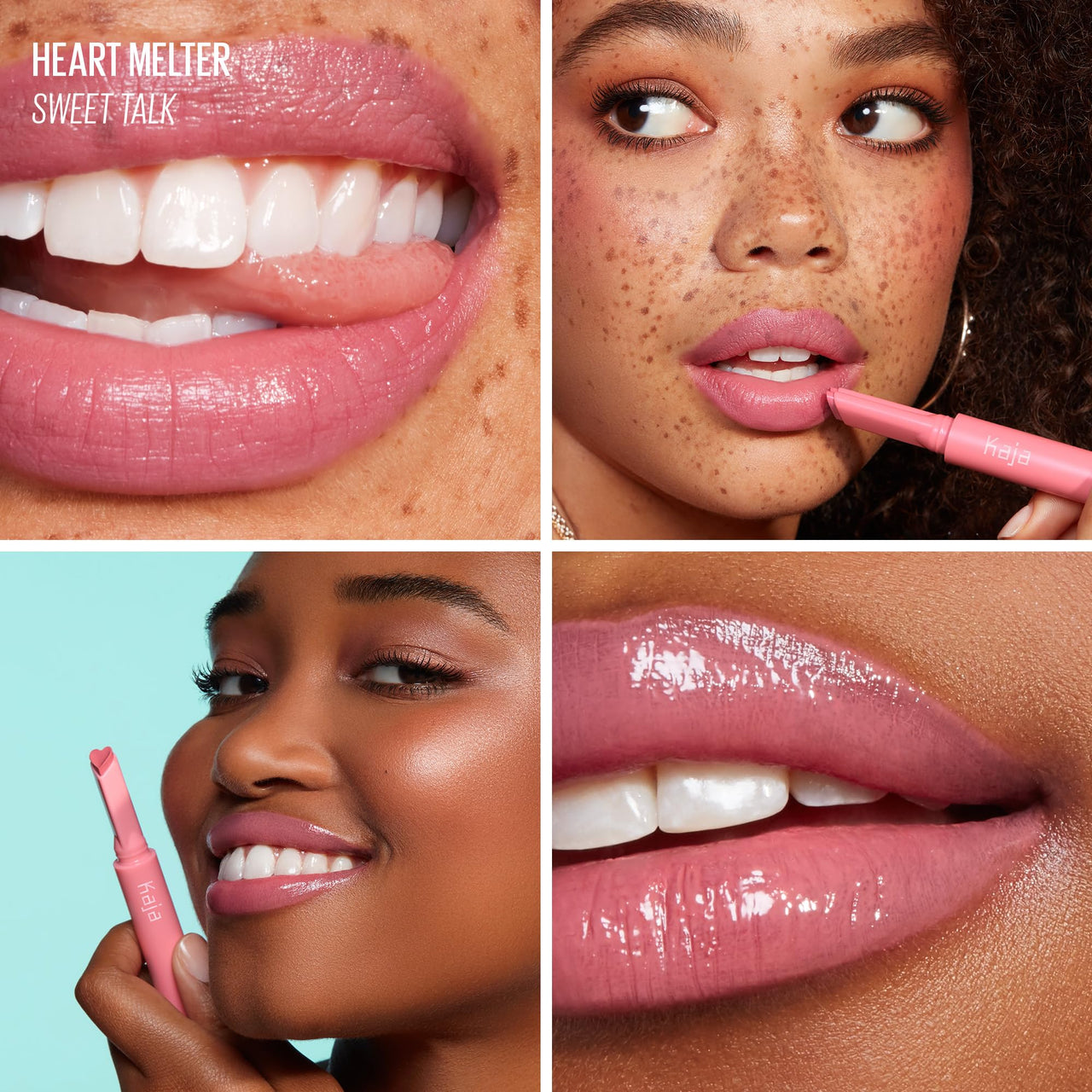 Kaja Lip Gloss - Heart Melter | High-shine, Glossy Finish, Playful Bubblegum Pink, Moisturize, 02 Sweet Talk, 0.04 Oz