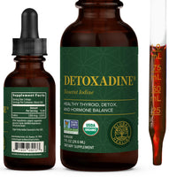 Thumbnail for Global Healing Center - Detoxadine - Organic Nascent Liquid Iodine Supplement Drops for Thyroid Support, Detox Cleanse, and Metabolism - Non-GMO, Vegan, 200 Servings Iodine Drops (1 Oz)