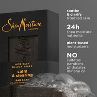 Thumbnail for SheaMoisture Bar soap African Black Soap 4 count Soothe and Clarify Skin Soothing and Clarifying bar soap with 24h shea moisture nutrients for Healthy, Glowing Skin 8 oz