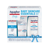 Thumbnail for Aquaphor Baby Skin Care Essentials Gift Set with Baby Wash and Shampoo (16.9 Fl Oz) + Healing Ointment for Chapped Skin and Drool Rash (7Oz) + Diaper Rash Cream (3.5Oz), Hypoallergenic