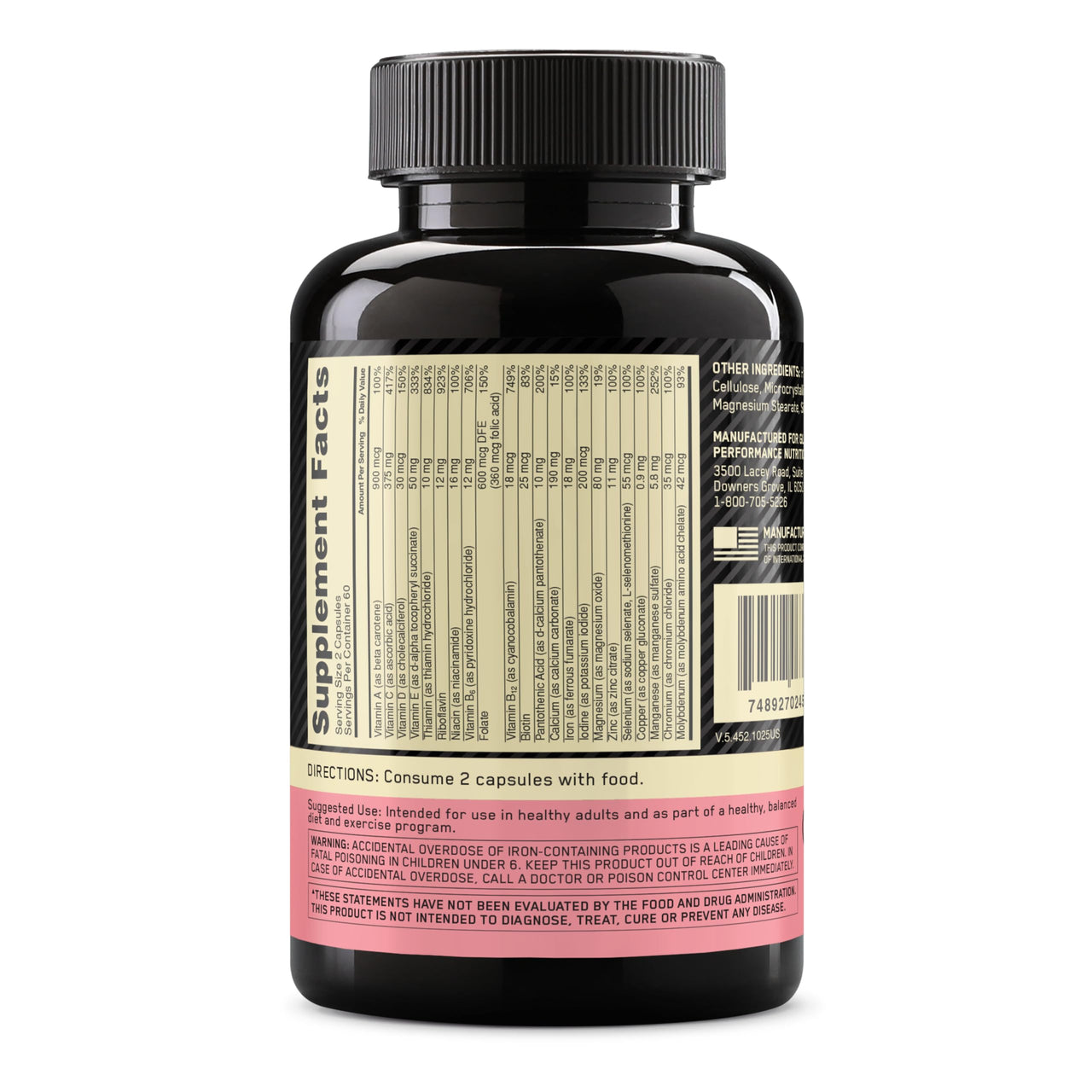 Optimum Nutrition Opti-Women Daily Multivitamin for Women, Immune Support Supplement with Iron, 60 Day Supply, 120 Count, (Packaging May Vary)