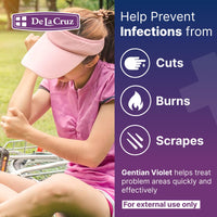 Thumbnail for De La Cruz Gentian Violet - Violeta de Genciana - Tincture of Violet 1% First Aid Antiseptic, 1 FL OZ (2 Bottles)
