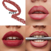 Thumbnail for Wonderskin Lipliner Pencil - 360 Contour Lipliner, Long Lasting, Sharpenable, Waterproof and Transfer-Proof Nude Lip Liner Pencil (Ruby)