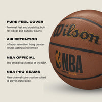 Thumbnail for WILSON NBA Forge Plus Indoor/Outdoor Basketball - Navy Blue, Size 7-29.5