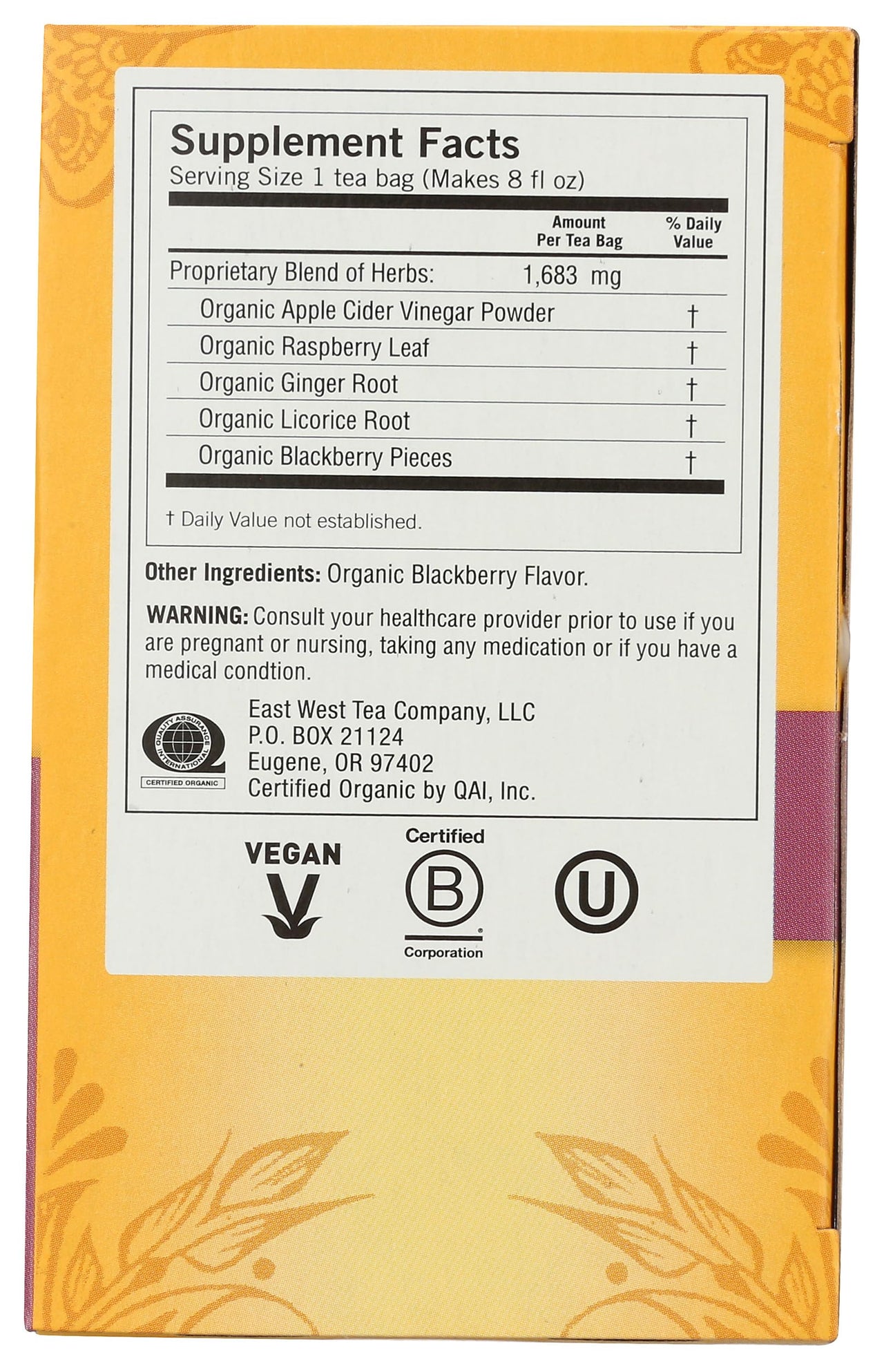 Yogi Tea Organic Blackberry Apple Awakening Digestive Cider, 16 CT