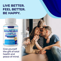 Thumbnail for Magnesium Complex 7 Elemental Magnesium Supplement 1000mg – Magnesium Glycinate, Citrate, Malate, Taurate, Oxide, Aspartate, Orotate Non-GMO 90 Capsules