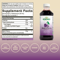 Thumbnail for Dynamic Health Pure Black Cherry Unsweetened 100% Juice Concentrate, No Additives or Preservatives, Antioxidant, 8oz (Packaging Varies)