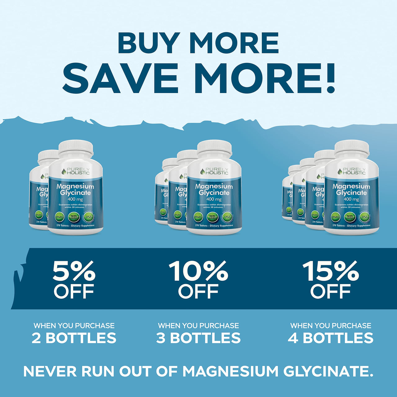 Magnesium Glycinate 400mg | 4+ Month Supply | Sleep, Relaxation & Muscle Support | High Absorption Chelated Magnesium Supplement for Women & Men | Gentle on Digestion | Vegan | 270 Tablets