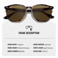 Thumbnail for Ray-Ban RB4306 Hexagonal Flat Lenses Sunglasses With Eyewear Kit Bundle - High Bridge Fit - Ideal Formal and Casual Wear Retro Sunglasses