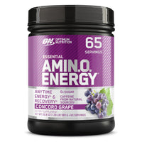 Thumbnail for Optimum Nutrition Amino Energy - Pre Workout with Green Tea, BCAA, Amino Acids, Keto Friendly, Green Coffee Extract, Energy Powder - Concord Grape, 65 Servings (Packaging May Vary)