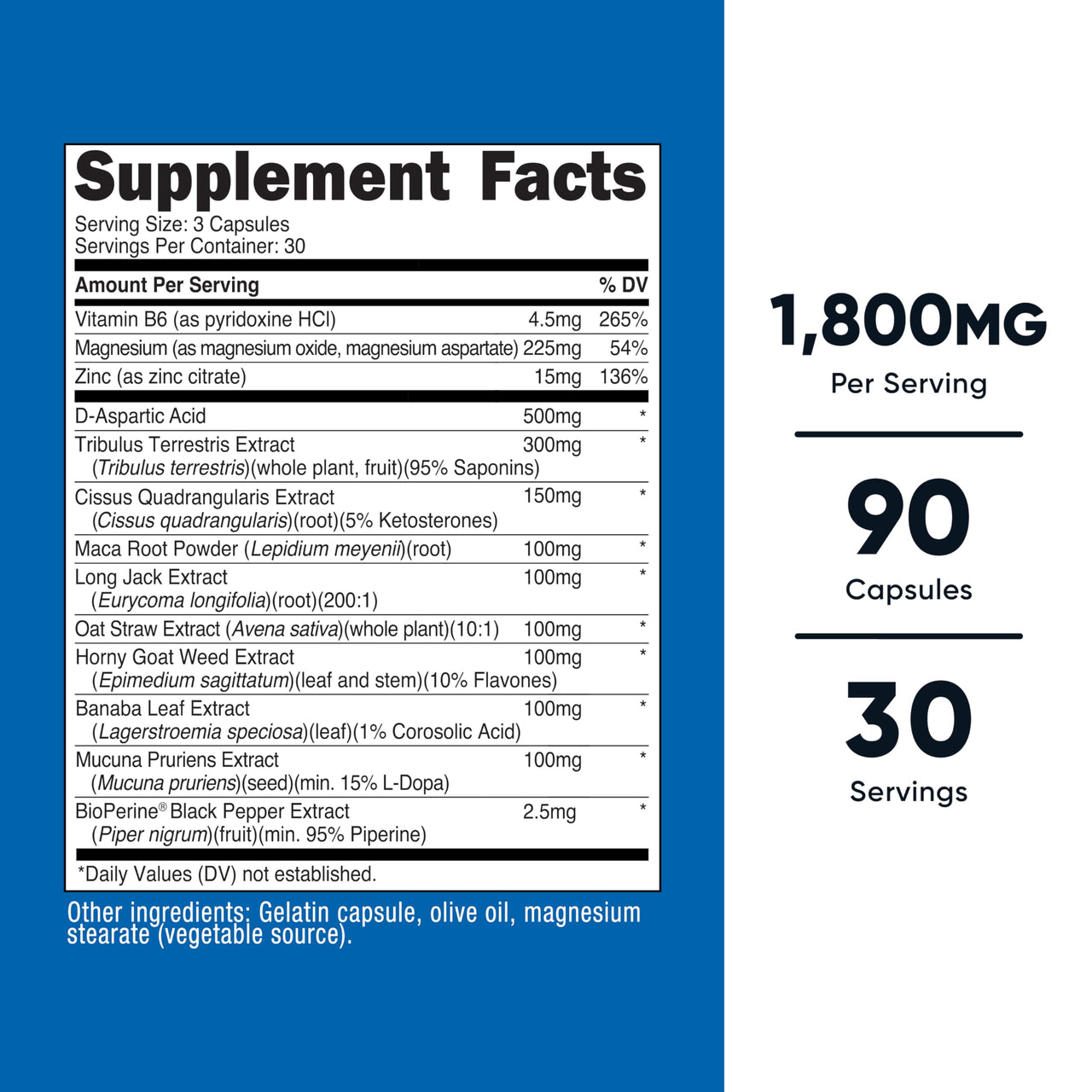 Nutricost Testosterone Support Complex (90 Capsules) -1800mg Per Serving