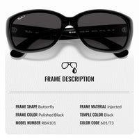 Thumbnail for Ray-Ban RB4101 Jackie Ohh Polarized Butterfly Shape Sunglasses With Eyewear Kit Bundle - High Bridge Fit - Ideal Formal and Casual Eyewear - Beach Sunglasses