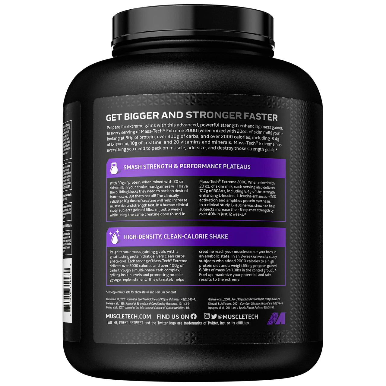 MuscleTech Mass Gainer Mass-Tech Extreme 2000, Muscle Builder Whey Protein Powder & Creatine Monohydrate Powder Cell-Tech Creatine Post Workout Recovery Drink Muscle Builder