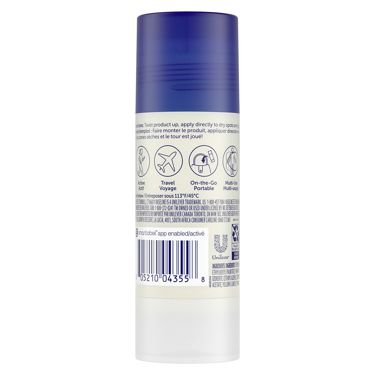 Vaseline All-Over Body Balm Stick 3-Pack – Non-Greasy Fragrance-Free Moisturizer, Travel-Size Lotion, 1.4 Oz Ea