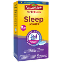 Thumbnail for Nature Made Wellblends Sleep Longer, Melatonin 10mg, L theanine 100 mg, and GABA 100mg, Sleep Supplement, 35 Tri-Layer Tablets