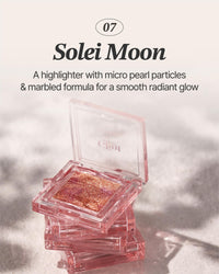 Thumbnail for Glint Marble Highlighter (Solei Moon, 0.08oz) - Korean Makeup. Inspired Baked for Smooth, Radiant Glow, Long-Lasting Wear. Enriched with Micro Pearl Particles