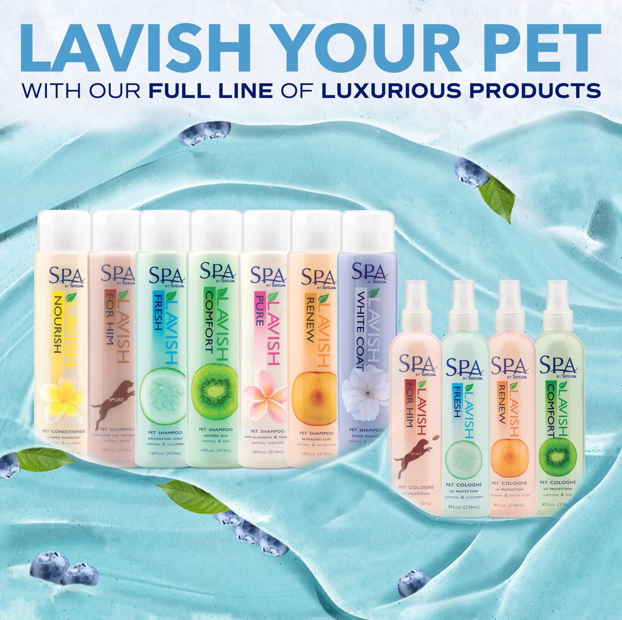 TropiClean SPA Tear Stain Remover for Dogs | Blueberry Facial Shampoo | Odor Eliminator | Tearless | Whitening and Brightening | Made in USA | 8oz.