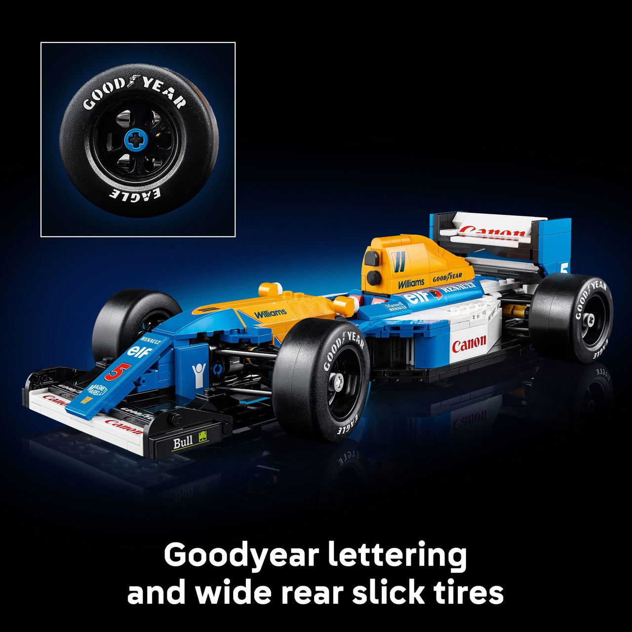 LEGO Icons Williams Racing FW14B & Nigel Mansell F1 Model Car Kit - Building Set for Adults, Ages 18+ - F1 DIY Craft for Display - Gifts for Birthdays - 10353