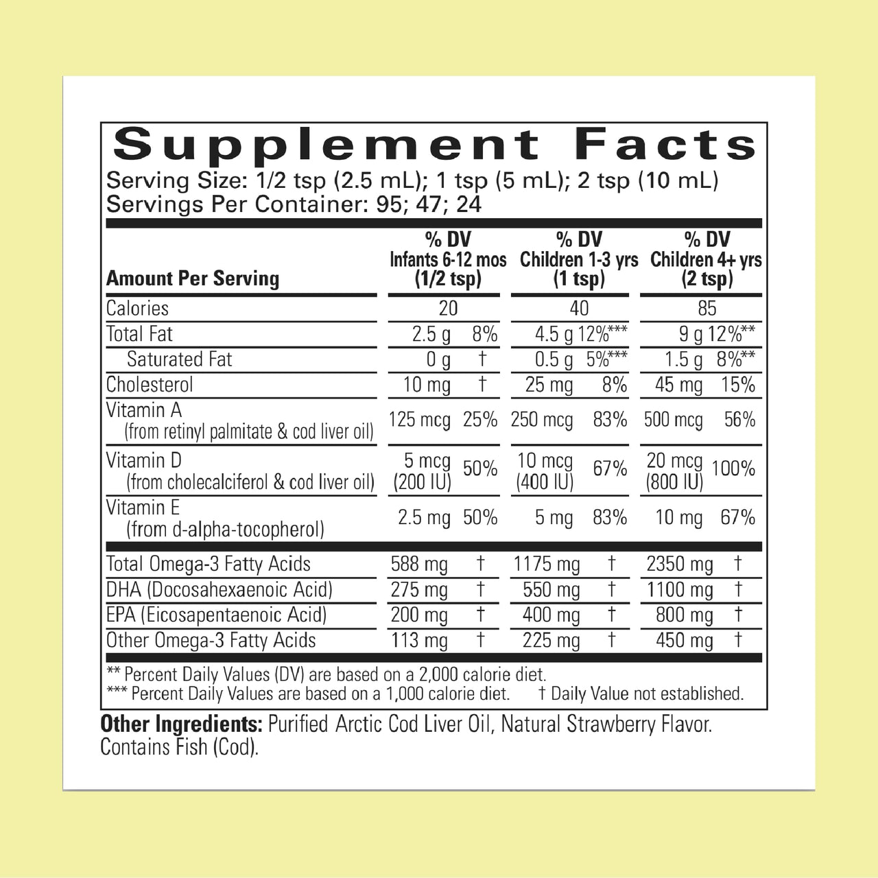 CHILDLIFE Essentials Cod Liver Oil for Kids - Liquid Arctic Cod Liver Oil for Babies 6+ Months, Toddlers, & Kids, Added DHA, EPA, Omega-3 Fatty Acids - Strawberry, 8 fl oz