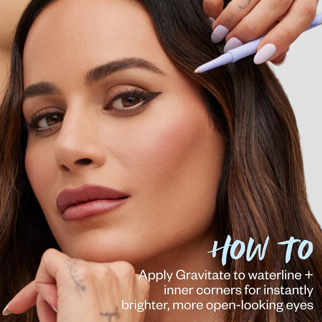 Kosas Soulgazer Gel Eyeliner (Mesmerize) - Waterproof, Smudge-Proof Pen with Hyaluronic Acid - Retractable Eyeliner Pencil with Sharpener & Smudger, Long-Lasting - Soft Lilac Matte