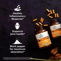 Thumbnail for ORGANIC INDIA Turmeric Curcumin Herbal Supplement - Joint Mobility & Immune Support, Healthy Inflammatory Response, Whole Root Supplement, Trikatu, USDA Certified Organic, Non-GMO - 180 Capsules