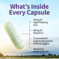 Thumbnail for Garden of Life Zinc Supplements 30mg High Potency Raw Zinc and Vitamin C Multimineral Supplement, Vitamin Code Vitamins Trace Minerals & Probiotics for Skin Health & Immune Support, 60 Vegan Capsules