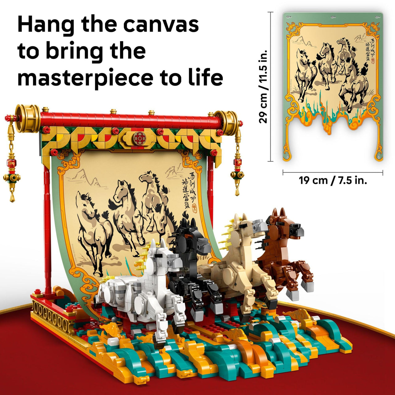 LEGO Spring Festival Galloping Horse Canvas Kids Building Toy - Year of the Horse Toy for Girls & Boys, Ages 10+ - Buildable Chinese New Year Decoration - Gift Idea for Birthdays & Families - 80119