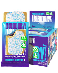 Thumbnail for Legendary Foods 22g Protein Pastry 0g Added Sugar, Low Carb, Gluten Conscious, Keto Snack, Ideal for Glucose Management, Includes Whey Protein Isolate, 8 Pack Frosted Blueberry