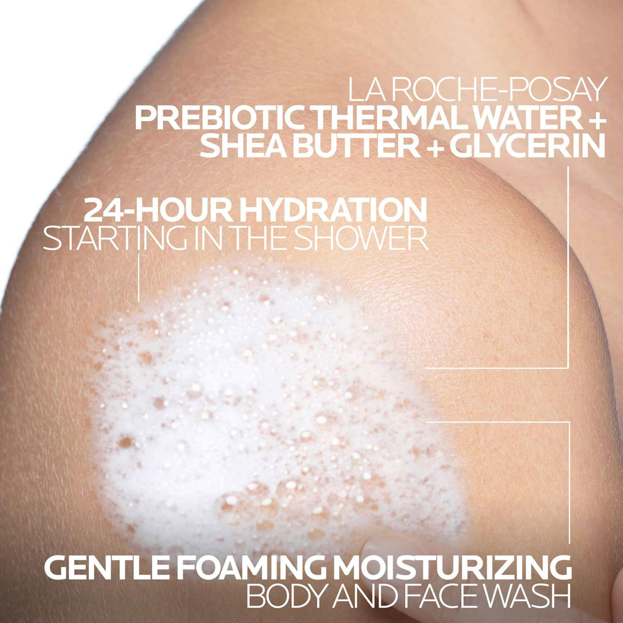 La Roche-Posay Lipikar AP+ Gentle Foaming Moisturizing Wash, Shea Butter + Niacinamide + Glycerin, Moisturizing Body Wash & Face Wash For Dry Skin, National Eczema Association Accepted, Soap Free