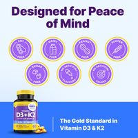 Thumbnail for InnovixLabs Vitamin D3 K2-5000 IU Vitamin D3 Plus 600 mcg Vitamin K2 MK4 and MK7 for Max Calcium Absorption, Supports Bone, Immune, Heart Health, 3rd Party Tested, Gluten Free, 60 Softgels